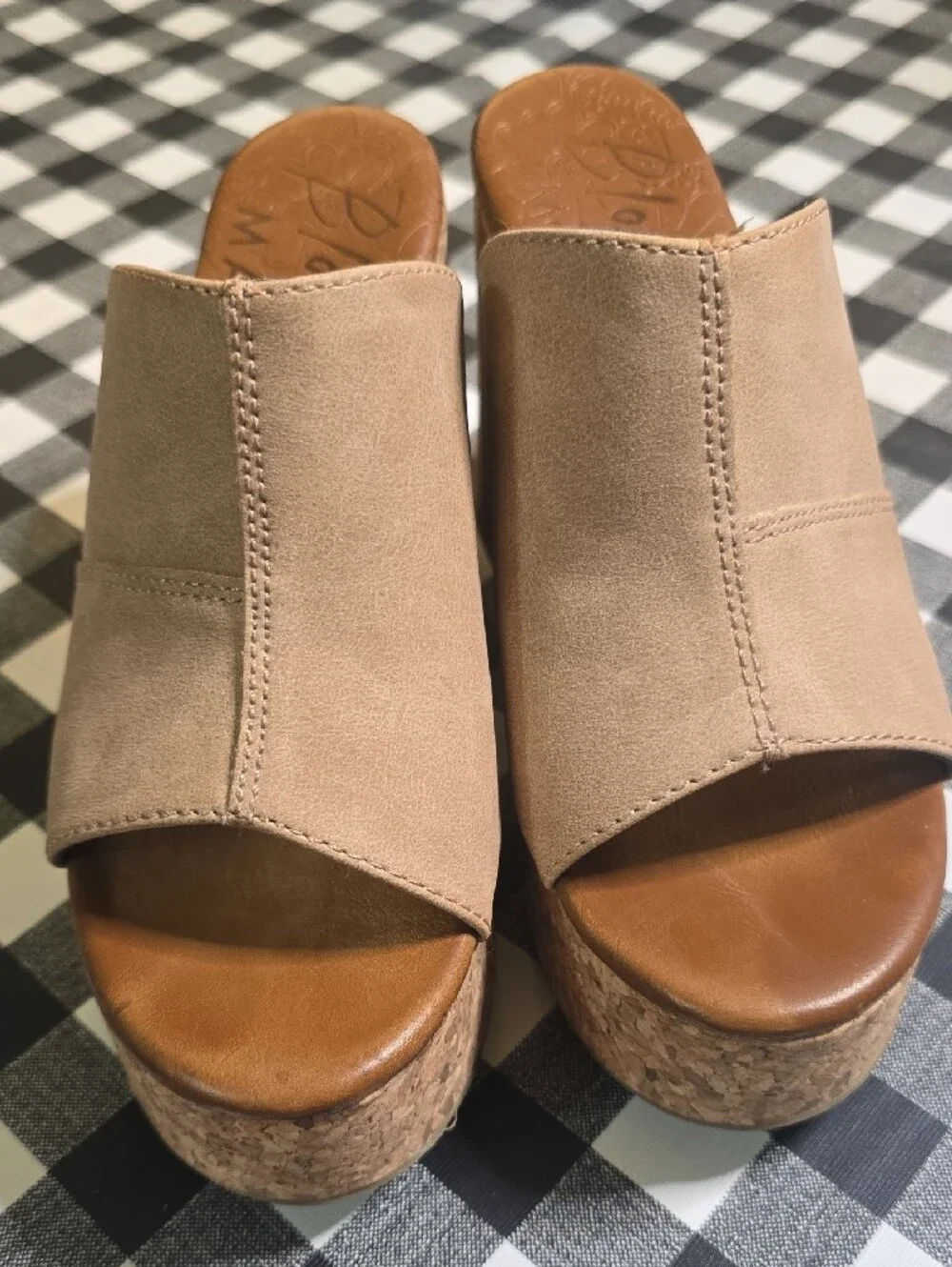 Blowfish Taupe Cork Platform Mule